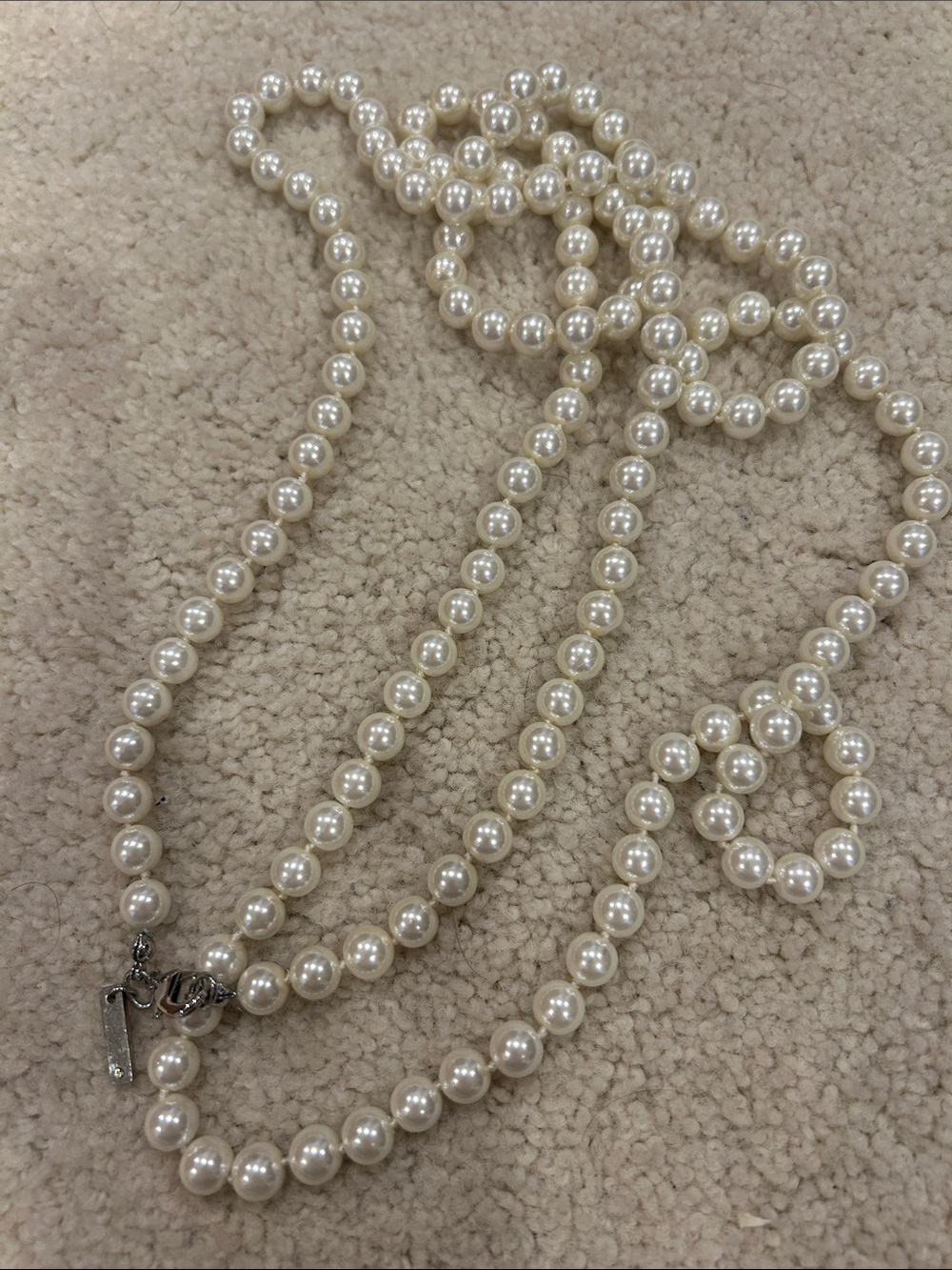 WHBM Classic Long Pearl Beaded Necklace